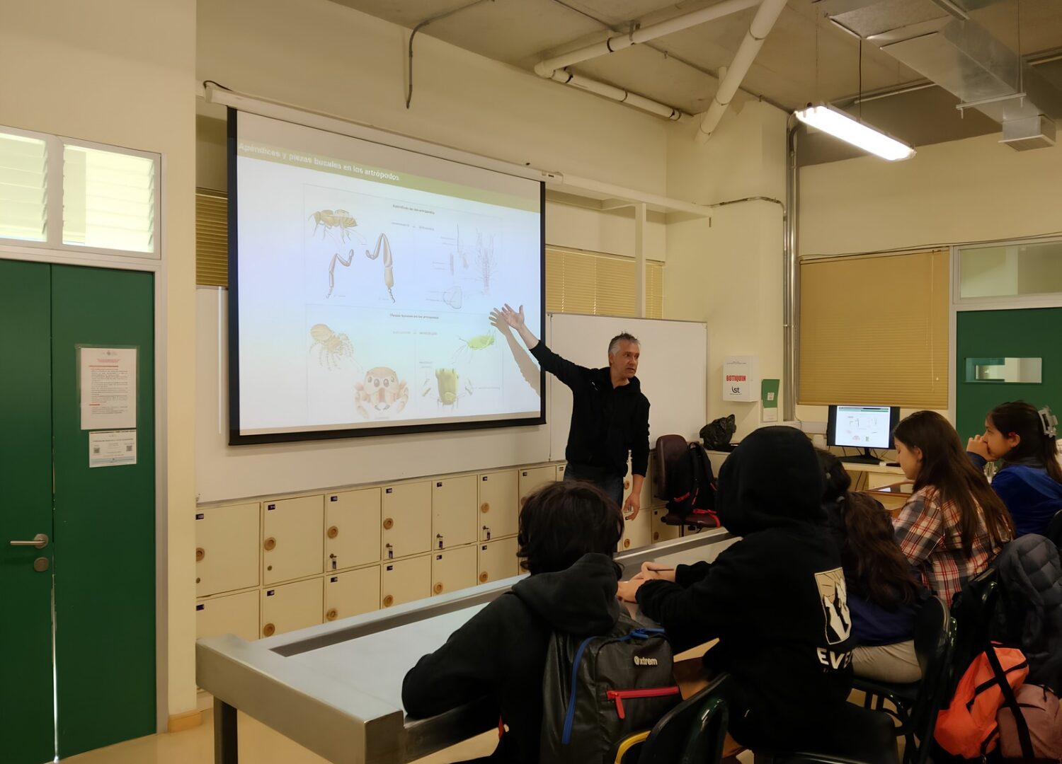 Christian Jofré Pérez, curador del Instituto de Biología PUCV realizó charla sobre artrópodos e insectos a estudiantes de enseñanza básica